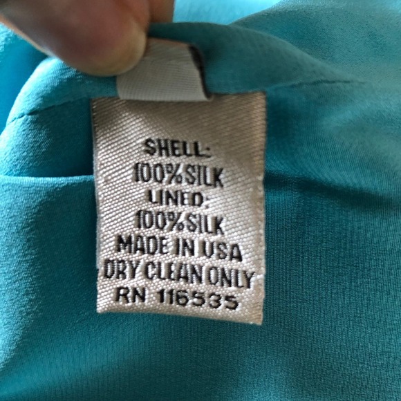 Lela Rose Silk Dress Size 10 Sleeveless Sheath Blue Green Abstract Cocktail - Picture 5 of 16